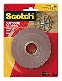 Scotch Outdoor Mounting Tape, 1-inch x 175-inches, Gray, 1-Roll (411-MEDIUM)