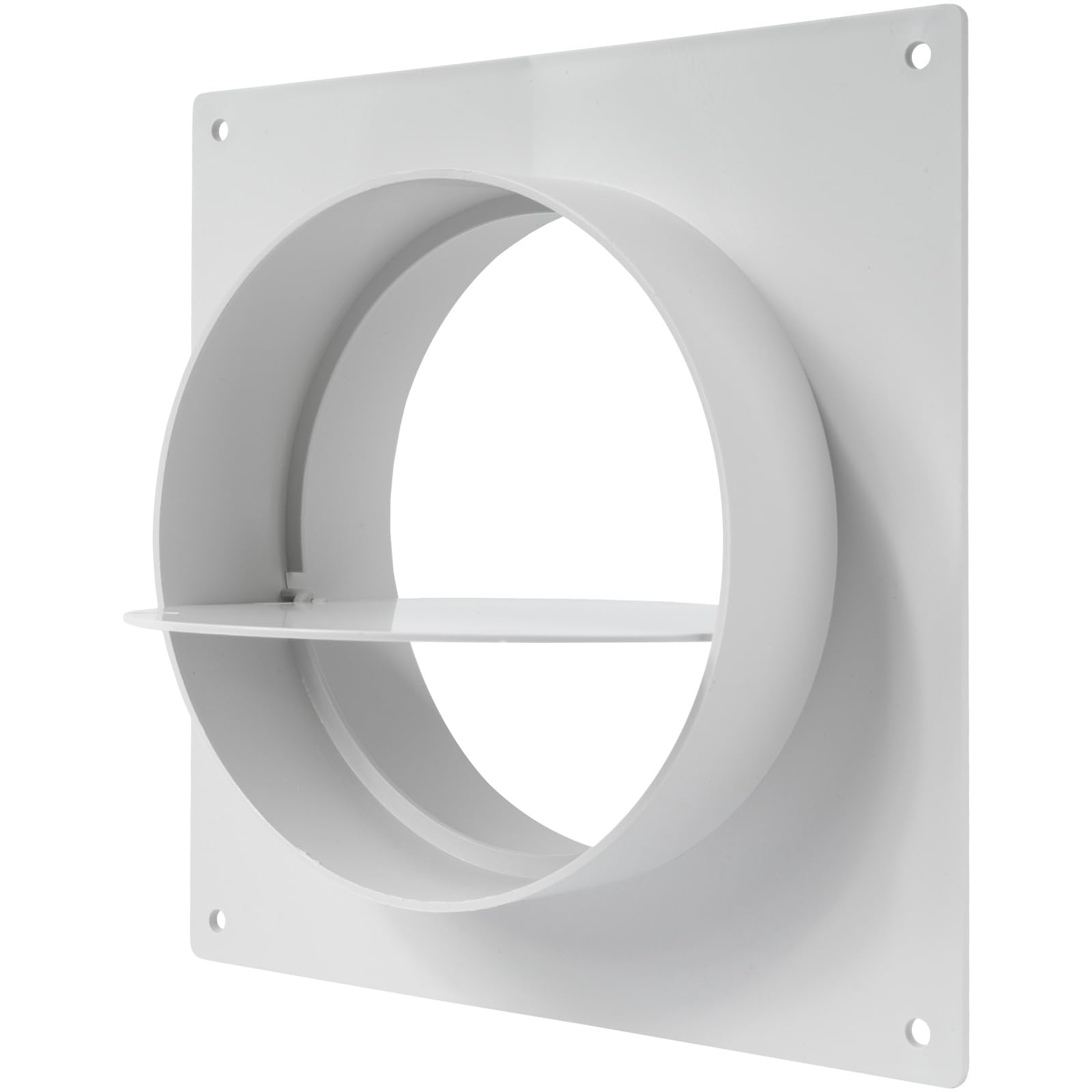 Vent Systems 125 mm / 5" Inch - Air Vent Duct Connector Flange - Plastic Ventilation Pipe with Valve - Ducting Connector for Round Flexible or Straight Pipes, Ventilation System HVAC-