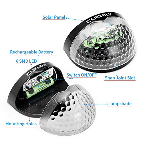 Fence Post Solar Lights CUKWILY Solar Deck Lights Wall Mount Solar Powered Lights Decorative Lighting 2 Packs Black