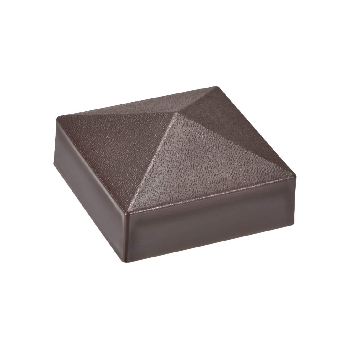 sourcing map Flat Top Post Cap for Fence, Stair Handrail Post, 80x80mm (3.15inch) Plastic, Coffee Color