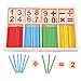 HugeStore Colorful Wooden Counting Sticks Rods with Box for Kids Toddlers Math Educational Learning Tools