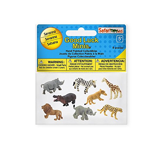 Safari Ltd. Good Luck Minis Fun Pack - Savanna - 8 Pieces - Phthalate, Lead and BPA Free - For Ages 5+