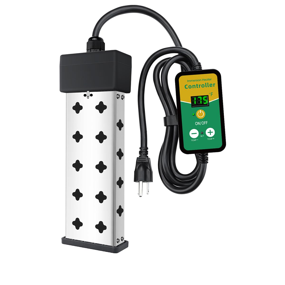 Photo 1 of Immersion Water Heater 1800W 120V with Digital Thermostat Control, Dry Burn Protection Alarm, Real-Time Temperature Display, 14AWG Heavy-Duty Cord, Industrial Heating Tube for Buckets & Bathtubs