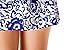 wantdo Women's Plus Size One Piece Swimsuit Tummy Control Modest Bathing Suit Flower Print Swimdress with Skirt
