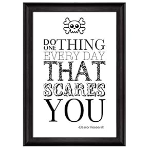 Black and White Skull Over a Quote Do...