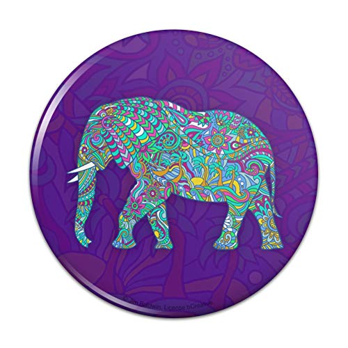 Mosaic Elephant Pinback Button Pin Badge - 1