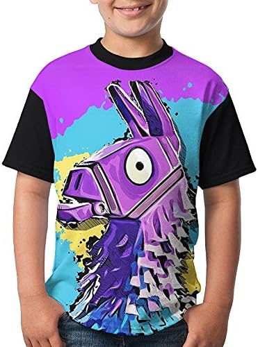 For-tnite Llama Unicorn Youth Girl's Short Sleeve Crew Neck Tank T Shirt S
