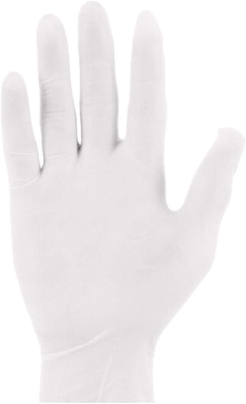 Aotifu 100 Pcs Nitrile Exam Gloves Precision Disposables mil Thickness, Powder-Free, Non-Latex, Fingertip-Textured, Medical Grade, Food Safe Examination Gloves(001White,M)