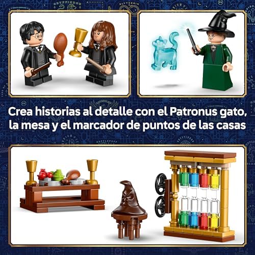 Harry Potter Castelo de Hogwarts: Cerimónia do Chapéu Seletor - Brinquedo com Patrono, Minifiguras de Hermione e Draco Malfoy com Varinhas - Presente para Raparigas e Rapazes 7+ Anos - 76460