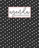 Agenda: 2018 Agenda semainier : 19x23cm : Motif noir, blanc et corail (Calendriers, agendas, organis by Papeterie Bleu