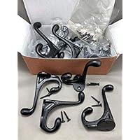BI02RE2065-3BLP_12 - Cast Iron 3" Acorn Hook - Screws Included (Black Powder Coat, Set of 12pcs)
