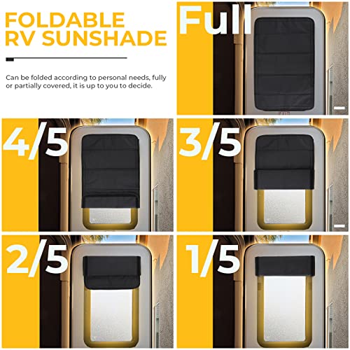 BougeRV RV Door Shade Cover, Foldable RV Sun Shade Windshield Blackout