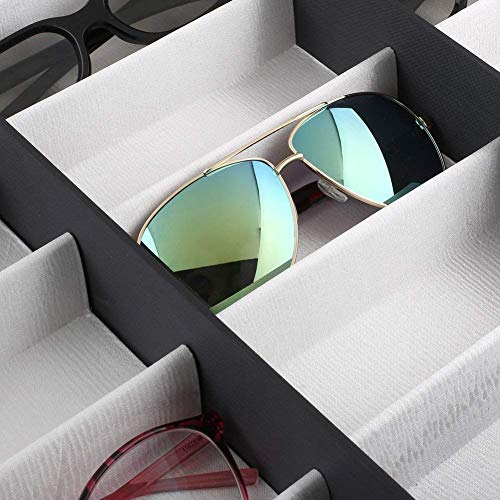 Youzpin Eyeglasses Storage Dust-Proof Display Box,Sunglasses Display Case Folding Lid Stand Holder Tray Case,Glasses Jewellery and Watches Storage Display Container~8 Grid - Thumbnail 4