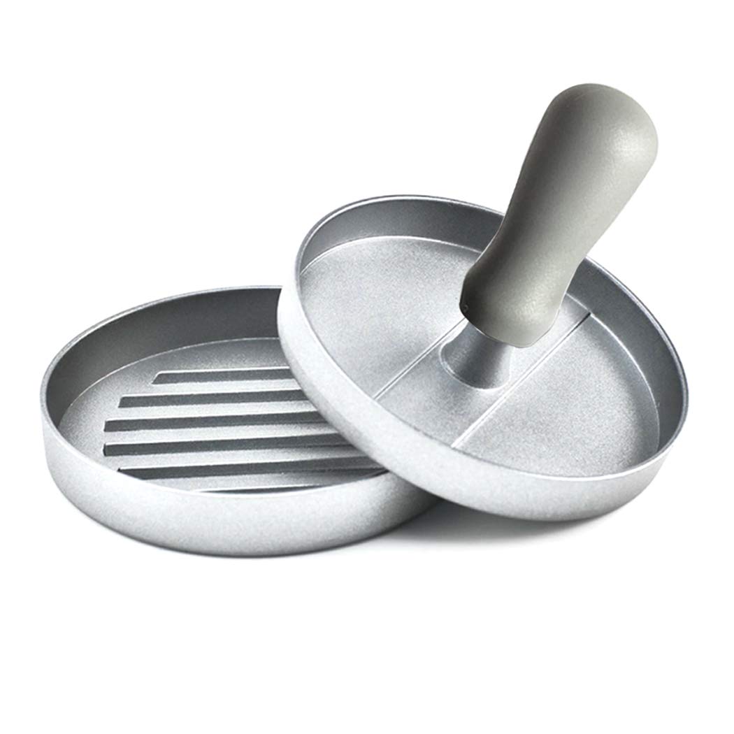 Hoshen Manual Non-Stick Coating Burger Machine, DIY Pie Machine, Burger Mold, Burger Machine with Gray Plastic Handle（Original box）