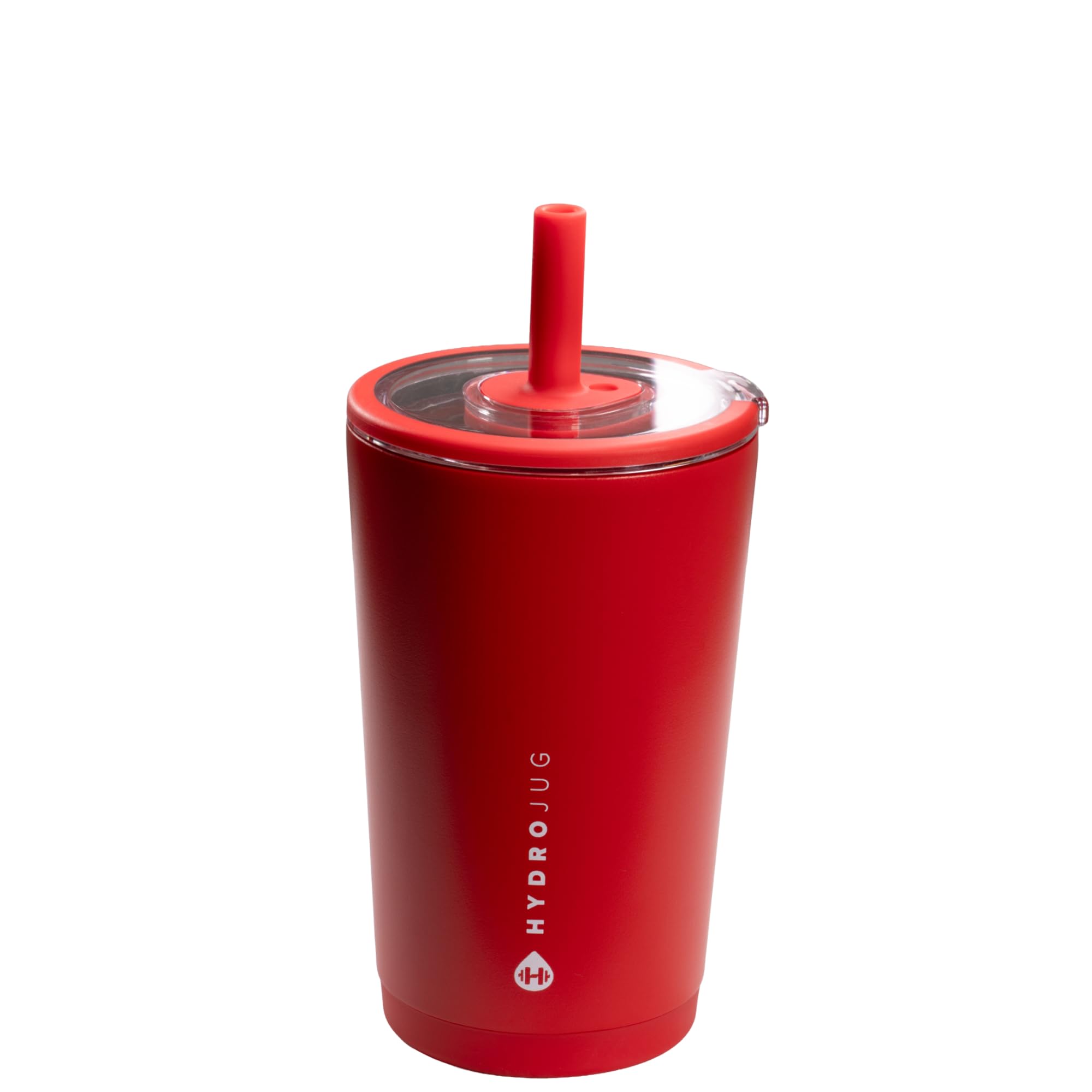 Photo 1 of HydroJug Everyday Tumbler 14 oz – Ceramic-Lined Insulated Tumbler with Straw and Soft-Touch Lid, Cup Holder Friendly, Double-Wall Vacuum Insulation, Reusable Travel Cup – Alumni Red