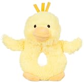 Apricot Lamb Baby Duck Soft Rattle Toy Plush Stuffed Animal 6''