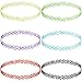INBLUE Women's Rubber Necklace Chain Colorful Multicolor Double Line Henna Tattoo Choker Collar Stretch Elastic Set (6 PCS)