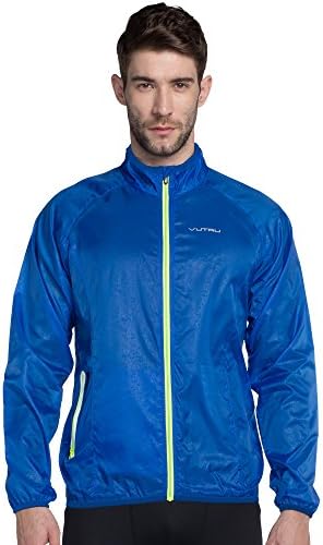 VUTRU Men's Running Jacket Lightweight Wind Jacket Breathable Packable Skin Coat Windbreaker