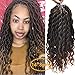 FQNing 14inch 8packs Faux Locs Crochet Hair Light Weight Soft Wavy Curly Ombre Goddess Locs Synthetic Brading hair extensions #1B/30