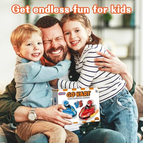 Beauenty 2 Pack Remote Control Battle Bumper Car for Toddlers, Radio Control Toys Music Catapult Robot Popping Up Family Interaction RC Battle Game for 6+Kids