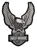 Harley-Davidson Embroider Reflective Up-Wing Eagle Emblem, LG 6 x 8 in EM328754