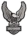 Harley-Davidson Embroider Reflective Up-Wing Eagle Emblem, LG 6 x 8 in EM328754