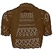 Thever Women Short Sleeve Knitted Crochet Shrug Bolero Cardigan Ladies Crop Top