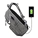 Hoperay G-12 Men Canvas Hoperay College Student School Bags for Teenagers Vintage Mochila Casual Travel Daypack Laptop Backpacks with USB Charging Port Fits 15Inch Laptop, Grey