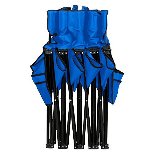 Yaheetech Portable 4 Seats Sports Bench Sits Team Sports Sideline Bench Outdoor Waterproof w/Side Bag & Back,Black/Blue (Blue)