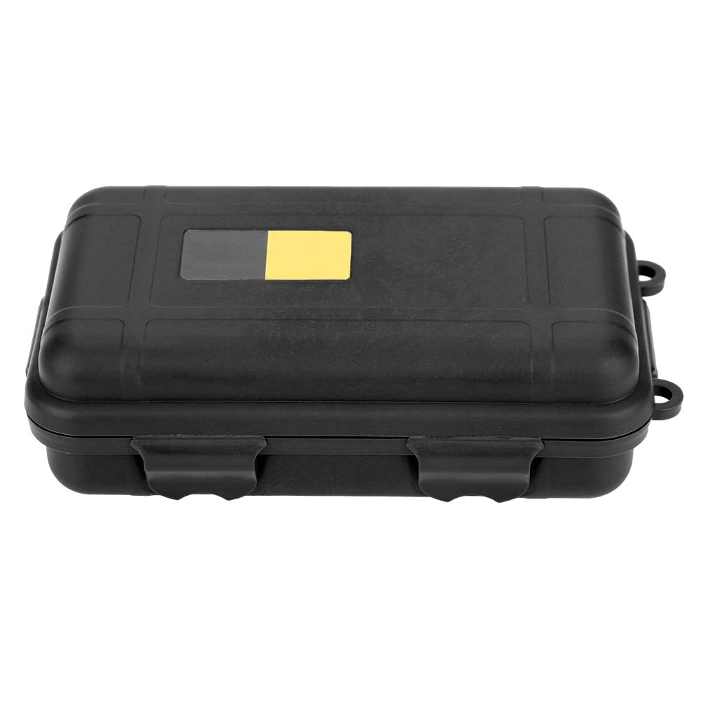 Alomejor Waterproof Survival Storage Box, Shockproof Plastic Pressure Proof Sealing Box Storage Box for Survival Equipment for Outdoor Activity (Black-S)