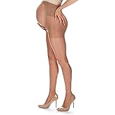 MeMoi Maternity Sheer Pantyhose for Women, Extra Large Waist Pregnancy Shapewear, 12 Denier - Sizes Small to Q2