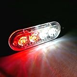 VSLED 4 LED Red/White Light 12-Flashing Mode Car Truck Warning Caution Emergency Construction Strobe LED LightBar