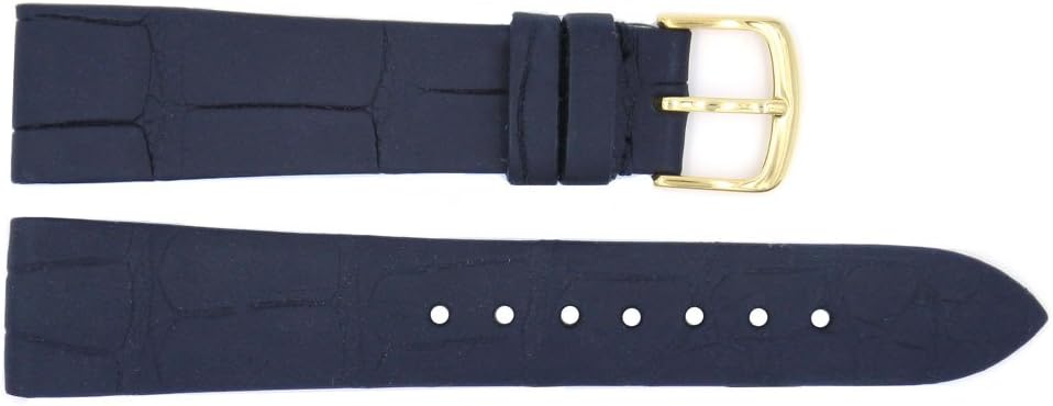 Genuine Alligator Leather Black 20mm Watch Strap with Flat Padding