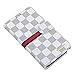 RAYTOP Luxury Brand Designer White Checks Leather Cases Covers Wallet for Samsung Galaxy Note 2 N7100 Note2 Women Men Classy Classic Simple Design Card Holder Magnetic Clasp Hand String Business Style