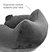 M Pillow Premium Inflatable Travel Neck Pillow, Rest Easy, Super Comfy Ergonomic Design, Inflate with Hand, Luxury Velvet Washable Cover, Hygienic, Easy to Use and Pack, One Year Warranty (Grey)