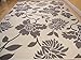 Large 8x11 Grey Modern Rugs with Tree Branches Area Rugs Modern Flowers Gray & White Abstract Contemporary Rugs 8x10 for Dining Rooms, 8x11