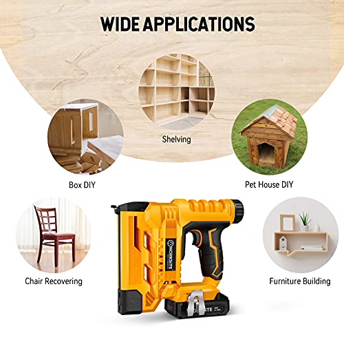 WORKSITE Cordless Brad Nailer/Stapler Kit, 18 Gauge 2 in 1 Cordless