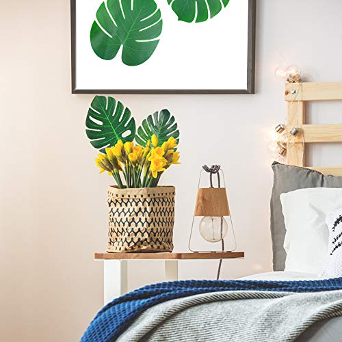 DomeStar Artificial Palm Leaves, 48 PCS 5 Sizes Tropical Faux Leaves Tropical Greenery Artificial Jungle Leaves Table Leave Decorations for Hawaiian Luau Party Beach Theme Party