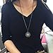 Kumee European Pop Hollow Flower Long Necklace Sweater Chain Necklaces Pendants (Black)