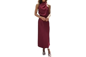 BTFBM Cocktail Dresses for Women Sleeveless Mock Neck Keyhole High Waist Maxi Wedding Guest Dress Fall Clothes 2025