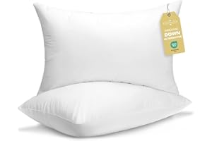 Sherwood Hotel Collection Bed Pillows for Sleeping 2 Pack Queen Size, Soft Microfiber Cover and 3D Super Soft Down Alternativ