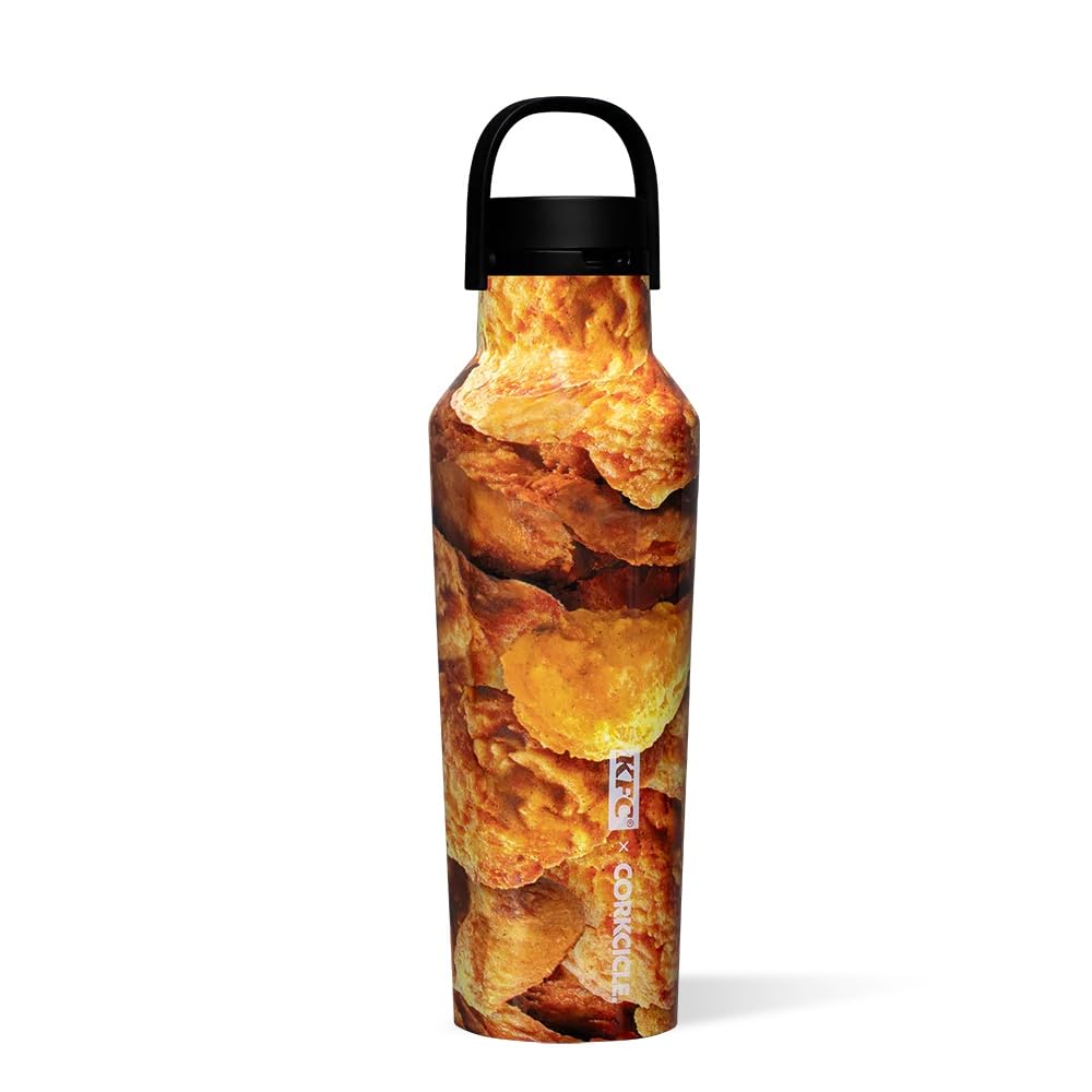 KFC x Corkcicle Sport Canteen - Insulated Stainless Steel Water Bottle - Compact & Travel-Friendly - Durable - Dishwasher Safe - BPA Free - Wide Mouth - Non-Slip Silicone Base - 20 oz - KFC Chicken Image
