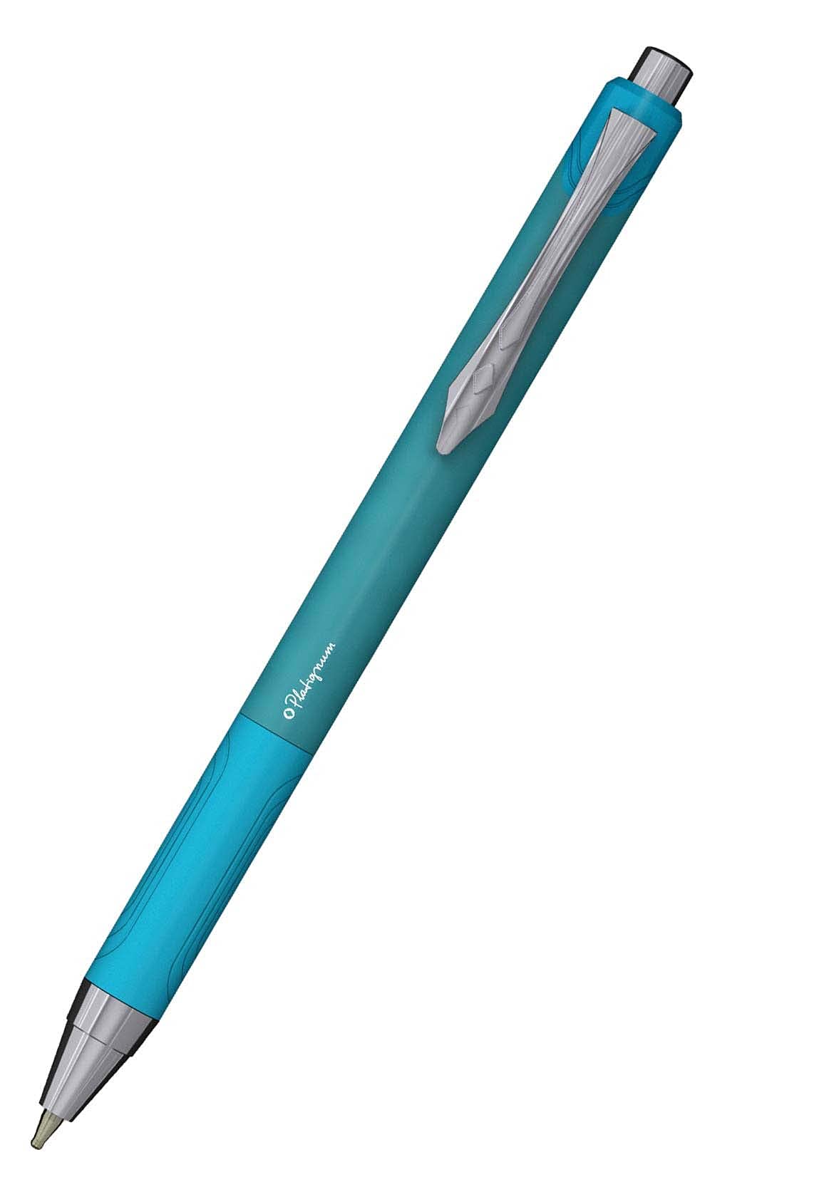 Platignum Tixx Ballpoint Pen, Turquoise (Pack of 12)