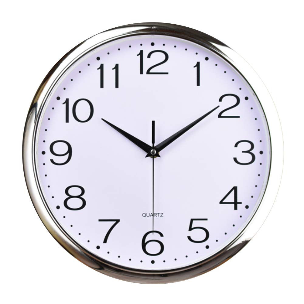 Outpicker Modern Wall Clock, 12 Inch/30 cm Silent Non-Ticking Battery-Powered Large Clock for Kitchen, Home Office, School