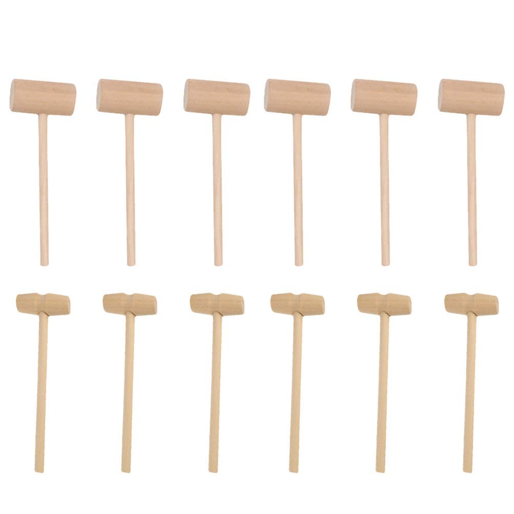 Toyvian Children Wooden Hammer Mini Mallet Toy 6 Inch Small Lightweight Educational Hammering Toy for Toddler Early Development Activity