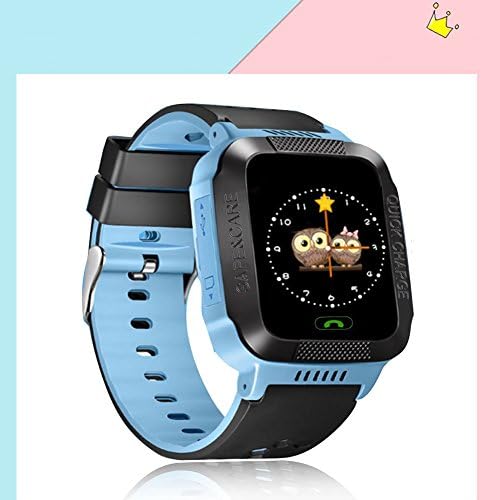 Sanluba Anti-lost USB Smartwatch for Children Girls Boys Christmas Gift with Camera SIM Call, LBS Tracker Touch Screen Wrist Watch SOS Remote Monitor Flashlight, for iPhone Android etc. (Blue)