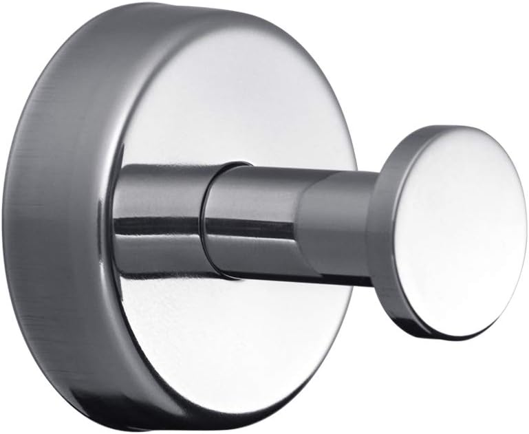 Kapitan Stainless Steel Robe and Towel Hook, 3M Self-Adhesive or Screws Mounting, AISI 304 18/10, Polished Finish, Made in EU, 20 Years Warranty