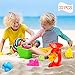 23 Pcs Beach Sand Toys Set, Ohuhu Beach Toys for Age 3-10, Include Beach Molds, Sand Molds, Bucket, Beach Shovel Tool Kit, Sand Water Wheel, Animals, Castle, for Toddlers, Kids with Mesh Bag