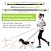 Hands Free Dog Leash for Running Walking Training Hiking, Dual-Handle Reflective Bungee, Poop Bag Dispenser Pouch, Adjustable Waist Belt, Shock Absorbing, Ideal for Medium to Large Dogs (Black/Green)