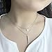 EVERU Sterling Silver Double Layer Necklace for Women with Bar and Round Pendant